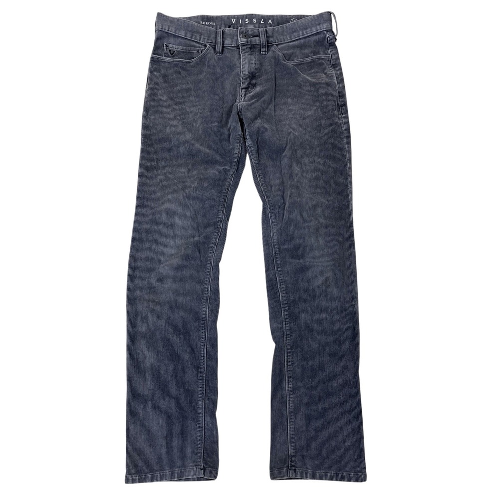 Vissla Boarder Corduroy Pants Mens 30x31 Gray Cotton Blend Straight Fit Rugged
